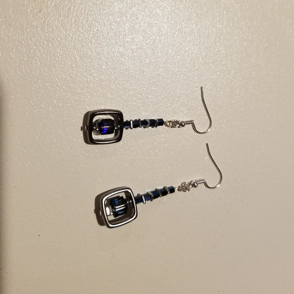 Swarovski crystal and hematite earrings